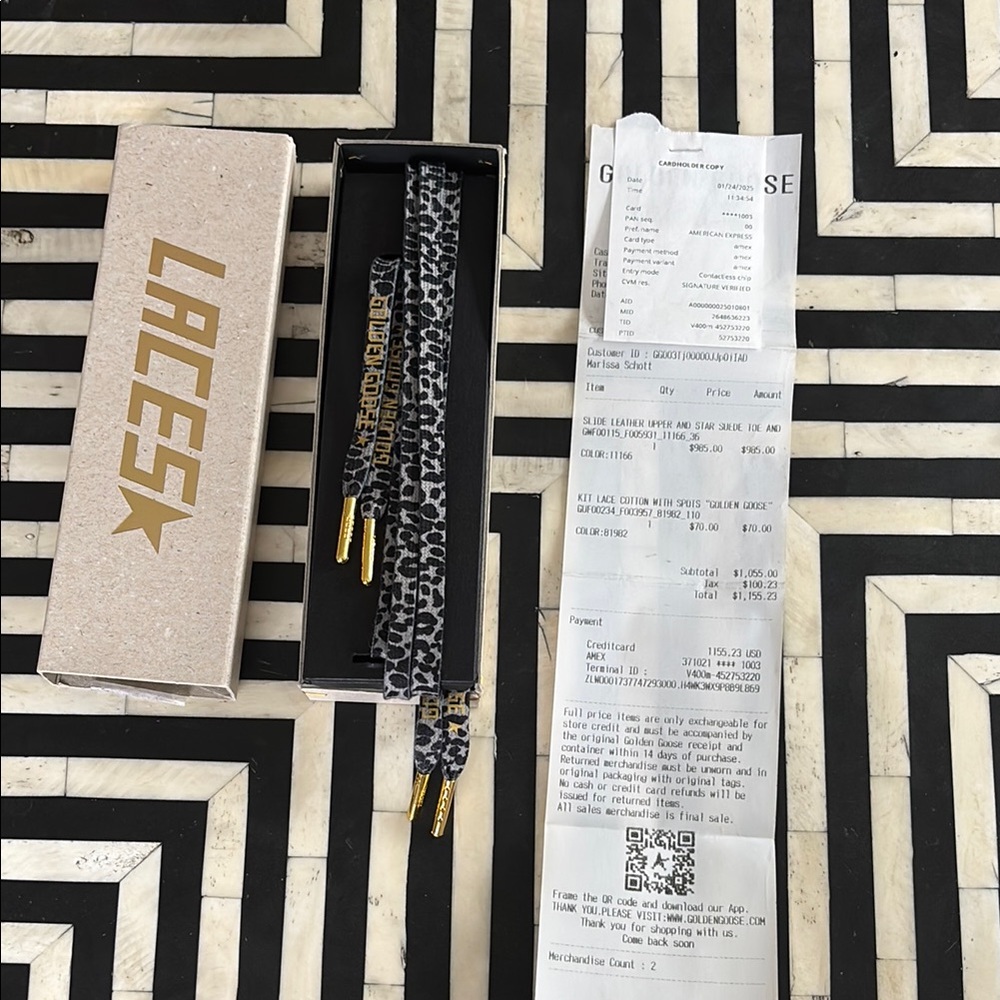 Golden Goose Cheetah Leopard Print Laces
